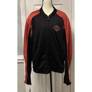 XXL Harley Davidson Motorcycle Mesh Jacket Black Orange RN 103819 Men's